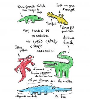 Pas facile de dessiner un crocodile